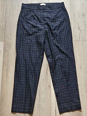 Aritzia Babaton Womens Size 4 Plaid Ankle Dress Pants Trousers Windowpane Grid 4